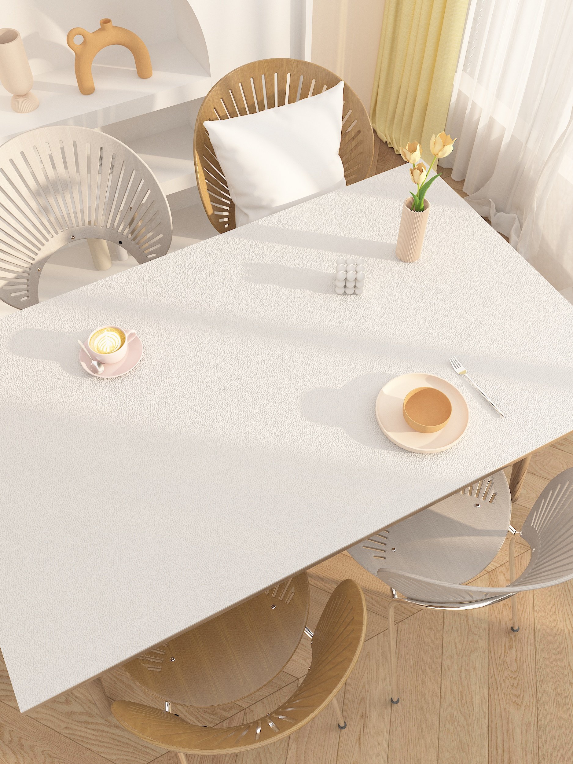 纯色桌垫轻奢硅胶桌布防水防油免洗茶几餐桌垫白色桌面垫环保台布