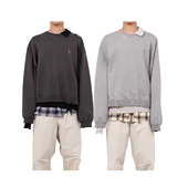 25AW MMY三原MIHARA日系洗水破坏卫衣做旧复古破洞叠层圆领卫衣