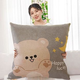 可爱卡通抱枕沙发客厅卧室女生大号正方形靠背靠垫枕套不含芯靠枕