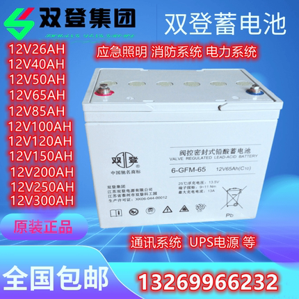 双登蓄电池6-GFM12V100AH24AH38AH65AH120AH150AH200AH铅酸免维护