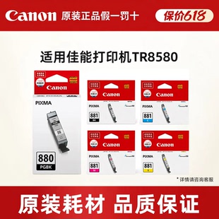 适用佳能原装墨盒PGI-880 C/M/Y/BK/CLI-881 PGBK打印机TR8580 TS6380/TS8380/TS8380t/TS9580/TS8180/TS6180