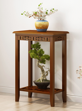 新中式花架子客厅落地式阳台置物楠竹室内造型家用摆件饰品花盆架