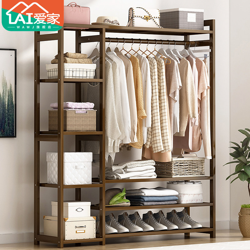 家用落地衣架简易室内实木衣帽架