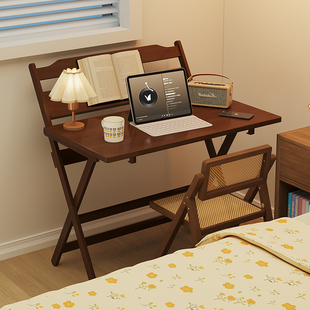 墙边小窄桌简易小折叠桌卧室床边边几便携式 折叠书桌阳台写字桌子