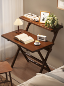 家用小学习桌床头床边桌墙边小窄桌简易可折叠电脑桌便携式 书桌子