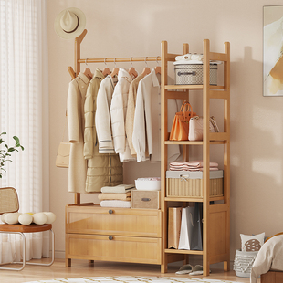 卧室落地衣帽架简易多功能床边挂衣架新款 2026房间入户创意置物架