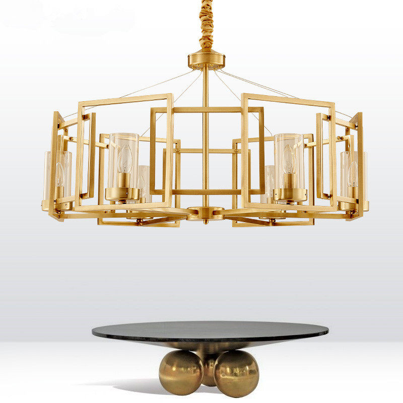 美式现代全铜吊灯大气设计师创意客厅餐厅北欧家居样板房简欧灯具