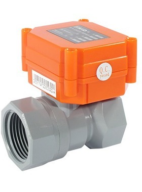 KLD20P微型塑料直通电动球阀PVCDC5VB3全通径软密封软阀控制水阀