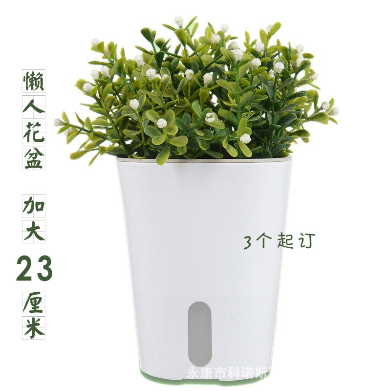 创意自动吸水塑料懒人花盆棉绳