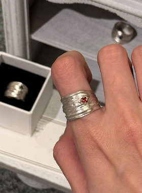 丝带打结点钻宽口戒指情侣对戒