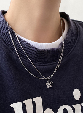 双层叠戴花朵项链女2025新款爆款