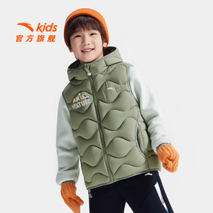 安踏儿童男童两件套上衣2026秋冬新款舒适保暖儿童羽绒服马甲外套