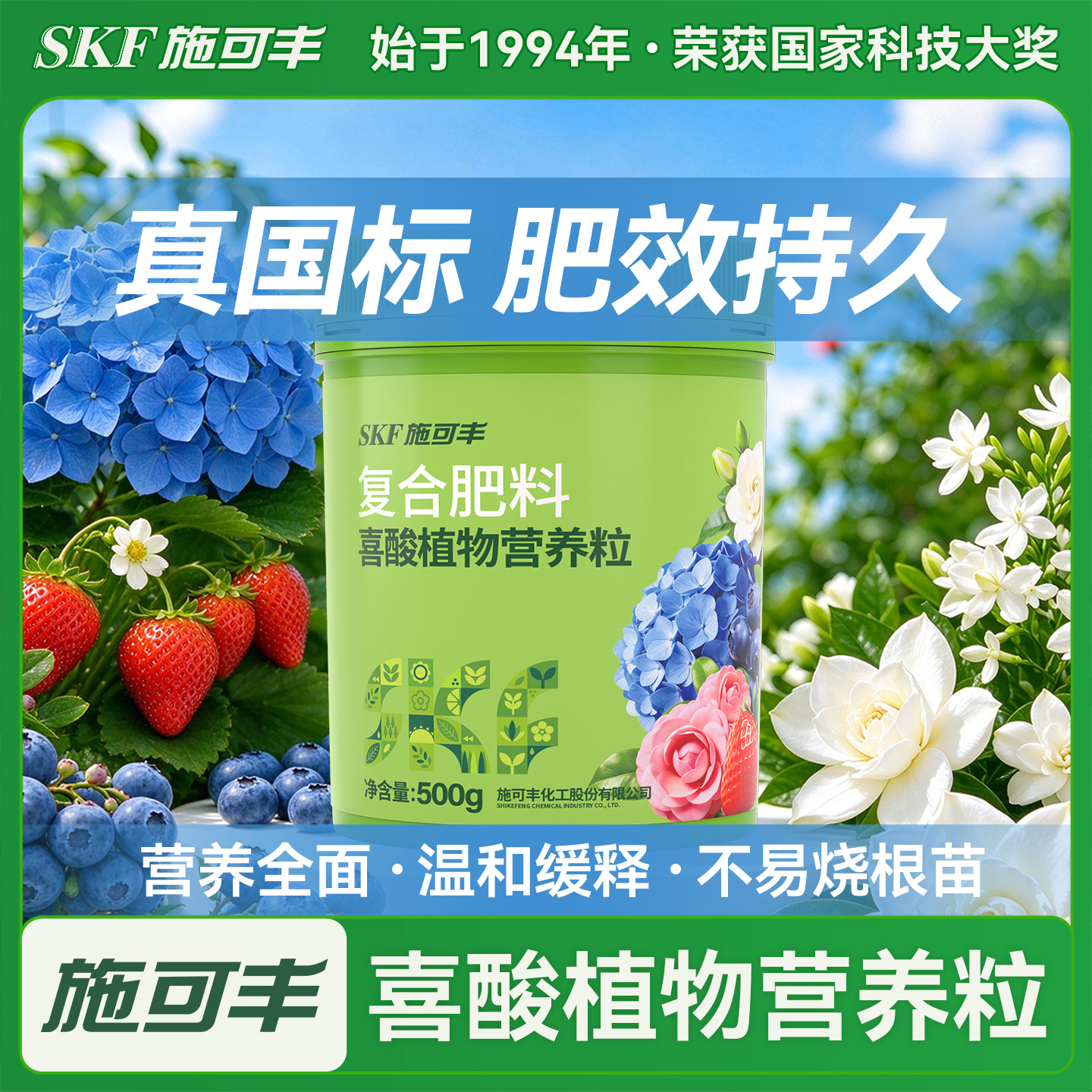 施可丰长效缓释肥喜酸植物专用花肥料栀子花茉莉花蓝莓杜鹃花通用