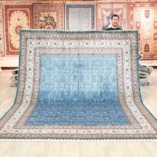 天匠262x323cm手工真丝波斯地毯客厅沙发丝毯出口伊朗土耳其地毯