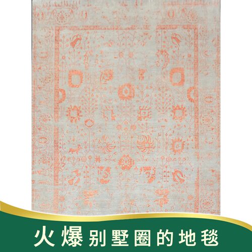 手工羊毛别墅轻奢风咖色地毯