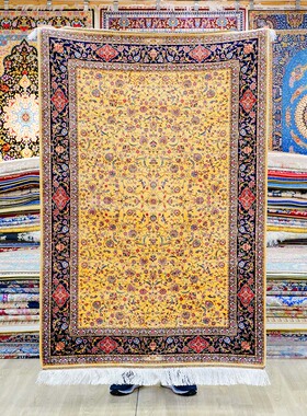 天匠100x150cm手工真丝波斯地毯南阳手工地毯上海西安地毯商店