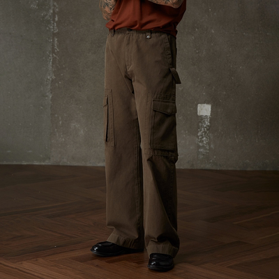 3色画家工装裤轻时装淡复古百搭