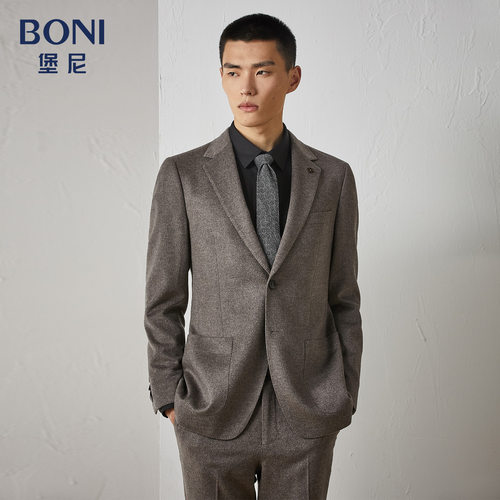 BONI/堡尼秋冬新品羊毛西装商务男士西服套装外套男西裤AM632271A