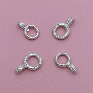 925纯银项链扣万能吊坠扣珍珠项链挂坠扣 diy双开口活口扣圆环扣