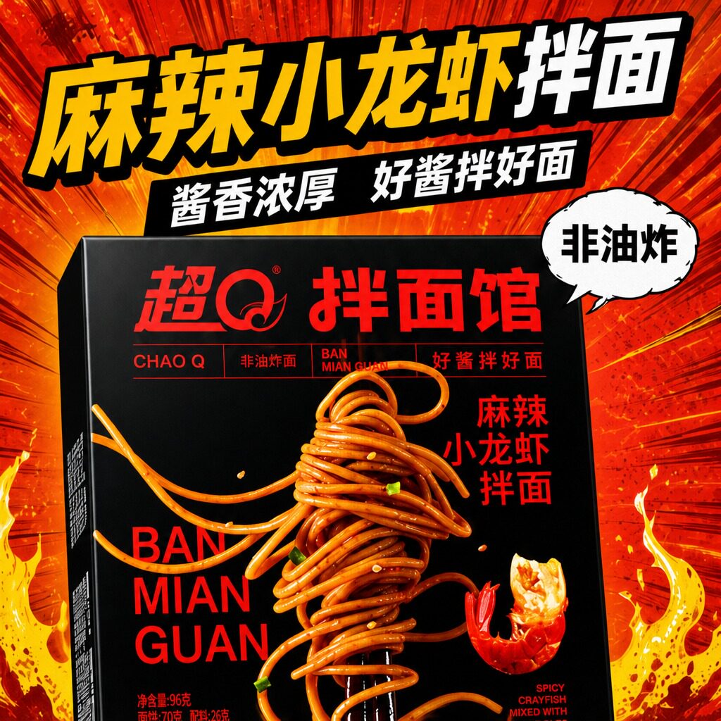 超Q拌面麻辣小龙虾速食面