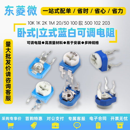 卧立式RM065/063蓝白可调电阻