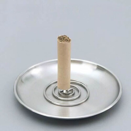 Stainless steel moxa stick incense base large tray holder