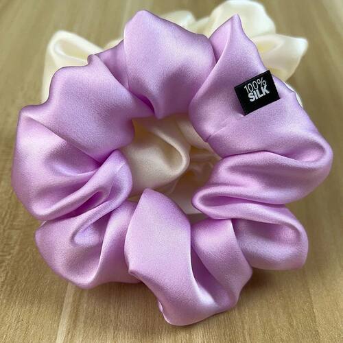 100% Mulberry Silk Hair Scrunchies Elastic Rubber Band Hair