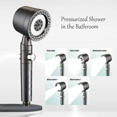 High Pressure Handheld Shower Head with One Button Stop Feat