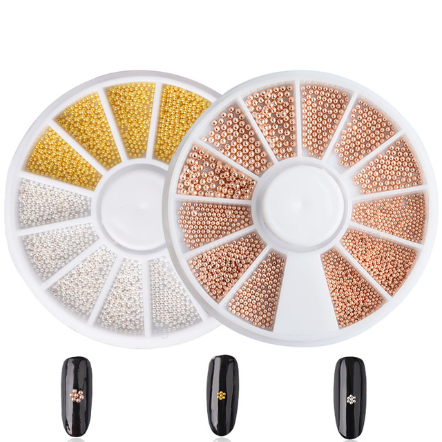 3D Micro Beads Nail Art Rhinestones Caviar Tips Decoration M