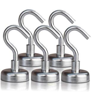 *5pcs Magnetic Hooks Powerful Hook Magnet Holder 10kg Suctio