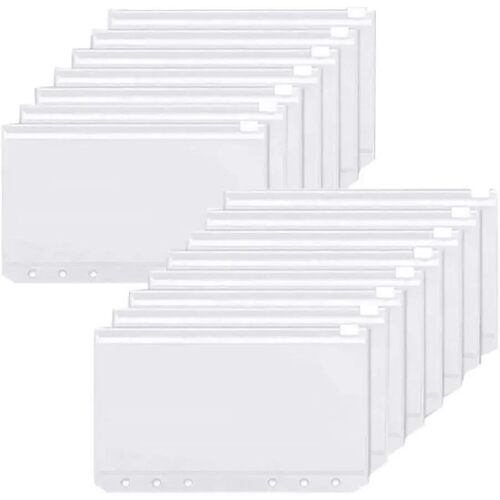 Binder Pockets A6 6-Hole Zipper Binder Pockets Waterproof PV