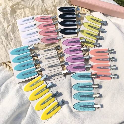 4pcs/set No Bend Seamless Hair Clips Side Bangs Barrette Mak