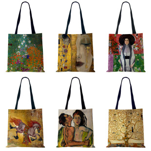 Tote Painting Customized Cloth Tears Linen Bags Oil For Wome