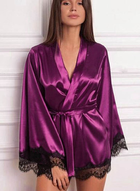 robe pajamas sexy women's bathrobe 长袍 睡衣  性感 女式浴袍