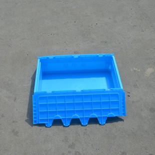 加厚塑料欧标物流箱带2边翻盖收纳储物运输周转箱600 147mm 400