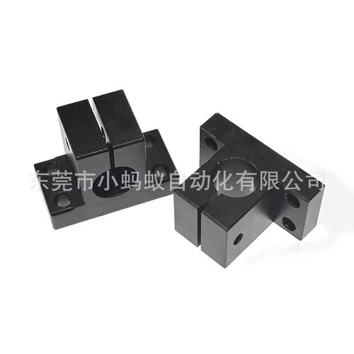 SHATN T型导向轴支座加厚开口 钢氧化 光轴支架机构支撑夹紧固定