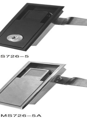 MS726-5/MS726-5A铬黑色电柜门锁 机械门锁 开关柜门锁