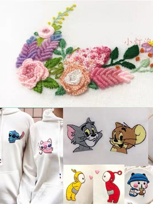 绣花图案手工工具套件初学绣绷套装材料包刺绣耐客对勾diy衣服.