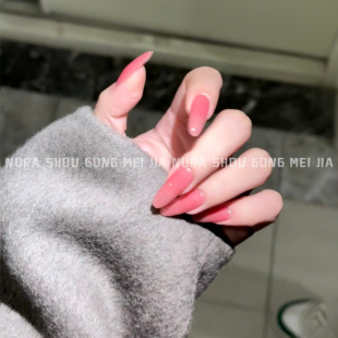 高级感手工定制江坂丽奈穿戴美甲成品显白持久中长杏仁椭圆指甲贴