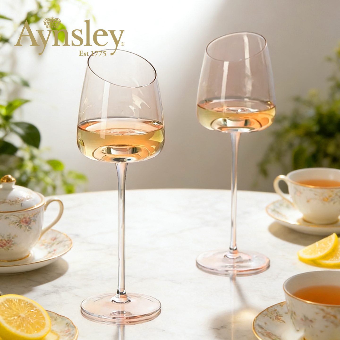 安斯丽lady粉色轻奢斜口红酒杯，优雅时尚