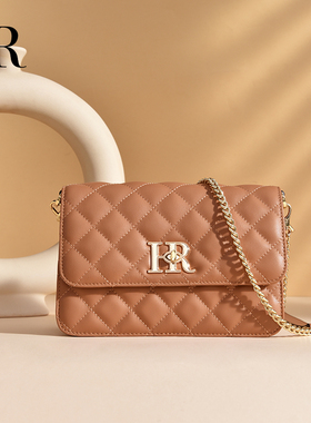 HR赫莲娜包包女2025新款单肩斜挎包高级感菱格链条女士包轻奢小包