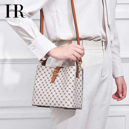 hr百搭时尚风单肩包水桶包