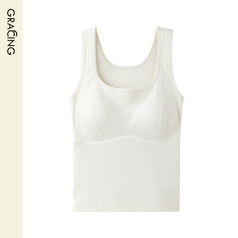 歌瑞森大U领背心带胸垫