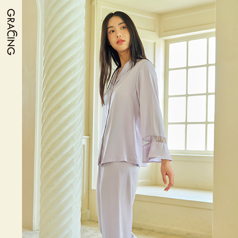 睫毛蕾丝家居休闲套装