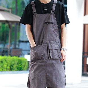 咖啡火锅饭店服务员罩衣厨房做饭防水围裙定制logo奶茶男女工作服