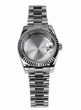 36/39mm狗牙圈表壳蓝宝石玻璃不锈钢表壳适合装NH35/36机芯组装