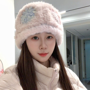 diy手工钩织祖母格帽子材料包皮草醒狮帽雪妃尔毛线盆帽厚实保暖