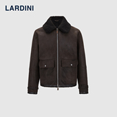LARDINI意大利进口羊毛革皮毛一体翻领秋冬保暖休闲皮衣外套