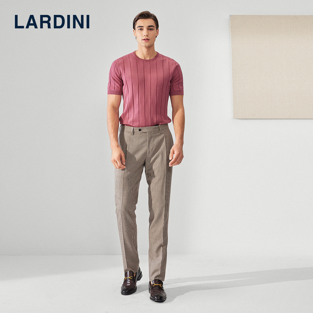 LARDINI意大利进口单褶四季商务西裤男纯羊毛正装职业休闲裤