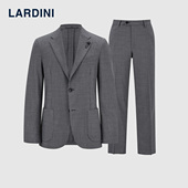 LARDINI意大利进口羊毛混纺千鸟格纹无里布微弹商务通勤西服套装